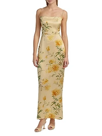 Frankie Floral Silk Column Maxi Dress