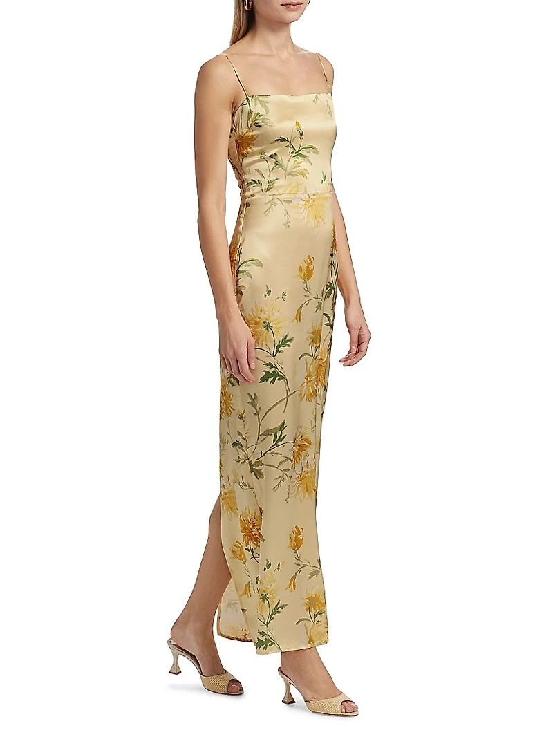 Frankie Floral Silk Column Maxi Dress