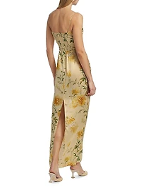 Frankie Floral Silk Column Maxi Dress