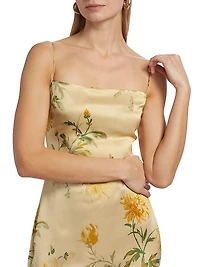 Frankie Floral Silk Column Maxi Dress