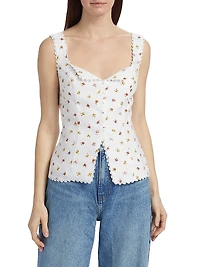 Viola Floral Linen Top