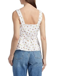 Viola Floral Linen Top