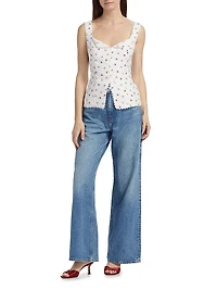 Viola Floral Linen Top