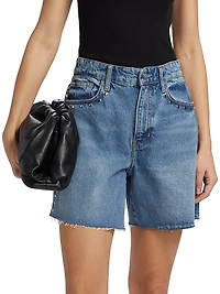 Raye Studded Mid-Rise Denim Shorts