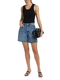Raye Studded Mid-Rise Denim Shorts