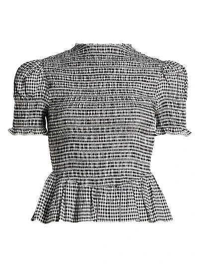 Aggie Gingham Check Peplum Top