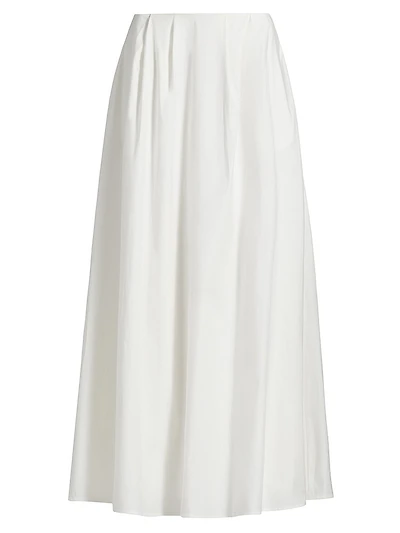 Lucy Pleated Stretch Cotton A-Line Maxi Skirt