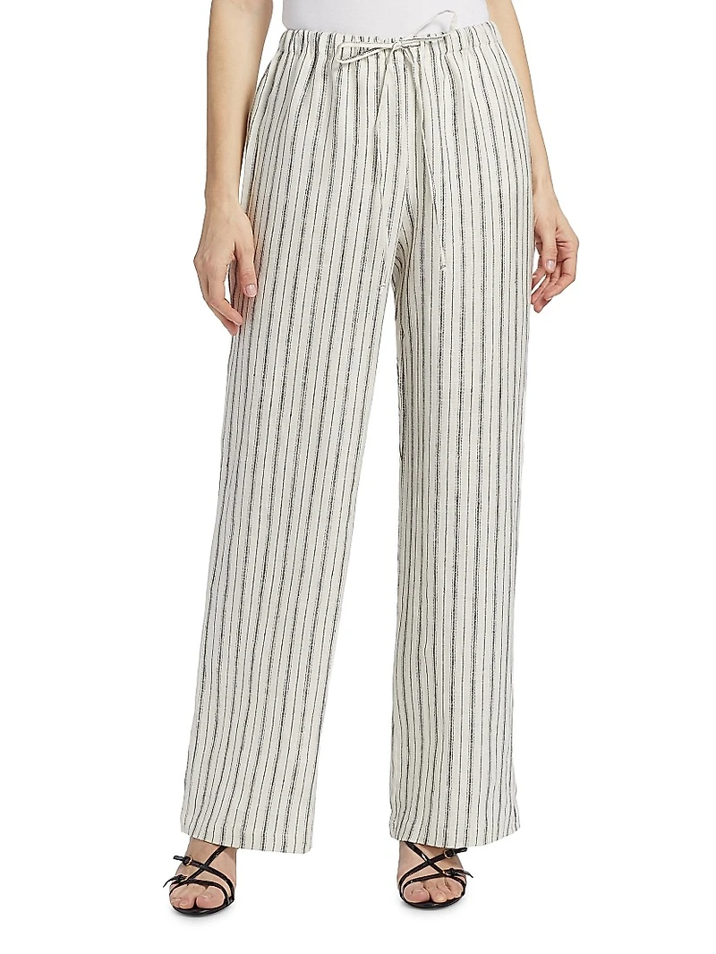 Olina Linen Striped Pants