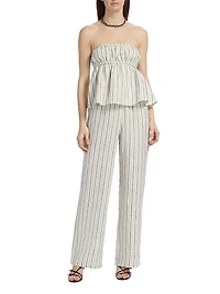 Olina Linen Striped Pants