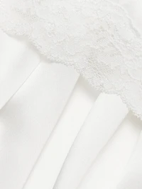 Camille Silk Lace-Trimmed Short Robe