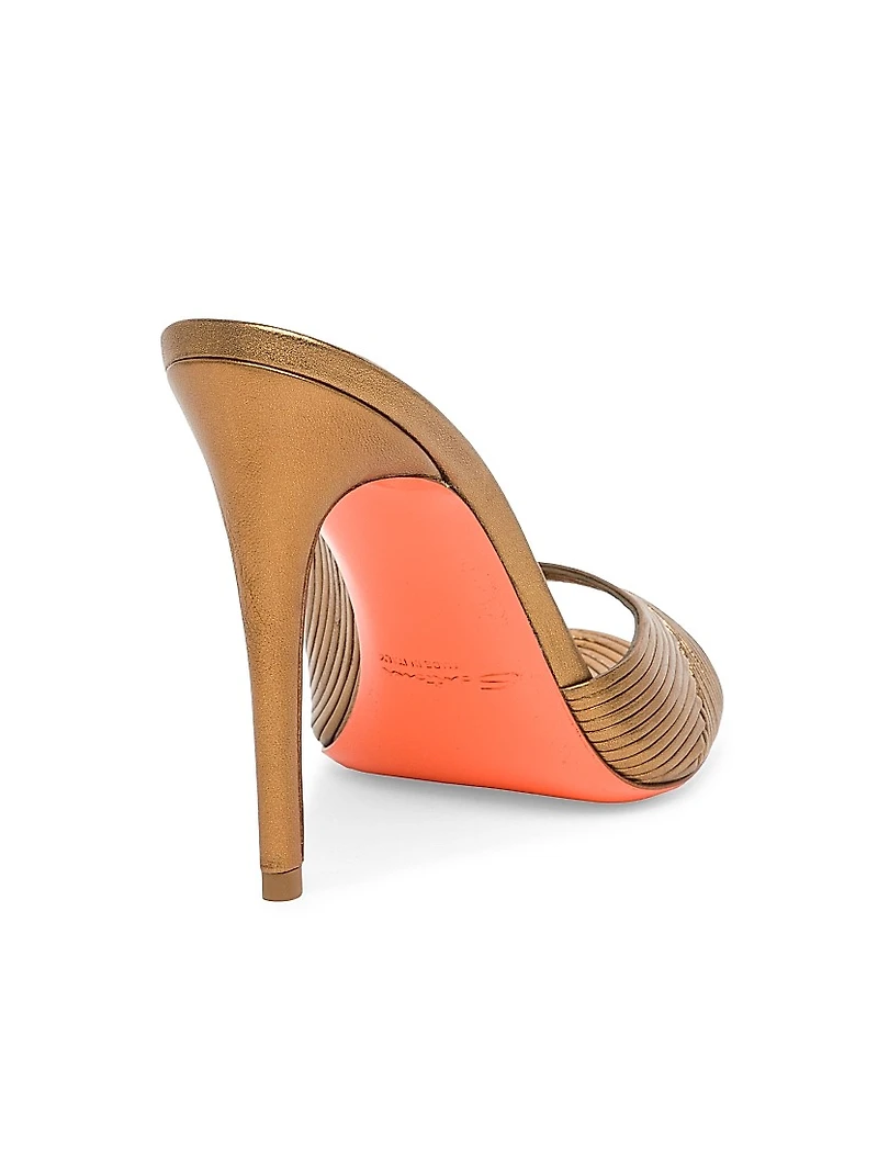 Serpentine 85MM Metallic Leather Sandals