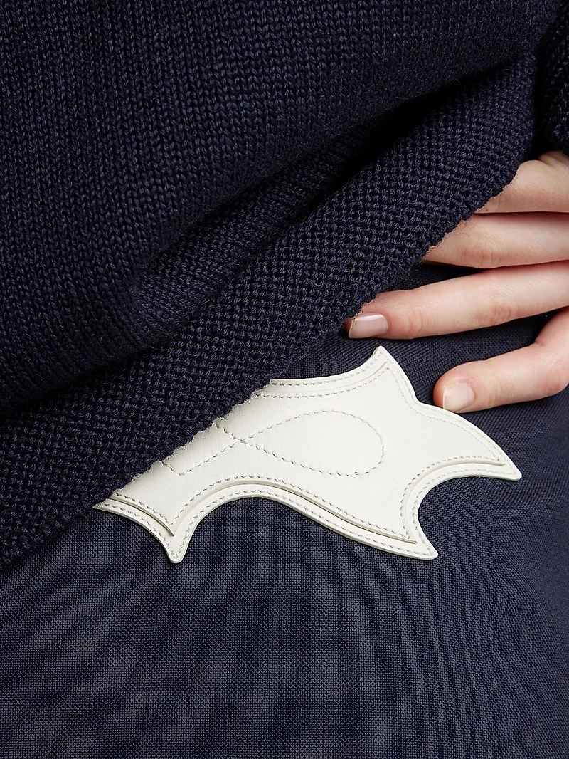 Rush Stitch Skirt with Leather Fringe