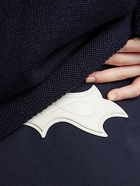 Rush Stitch Skirt with Leather Fringe