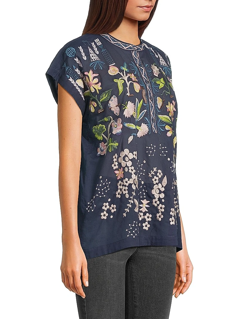Lemona Joelle Embroidered Cotton Blouse