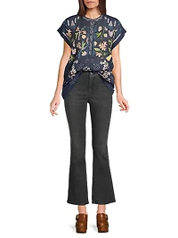 Lemona Joelle Embroidered Cotton Blouse