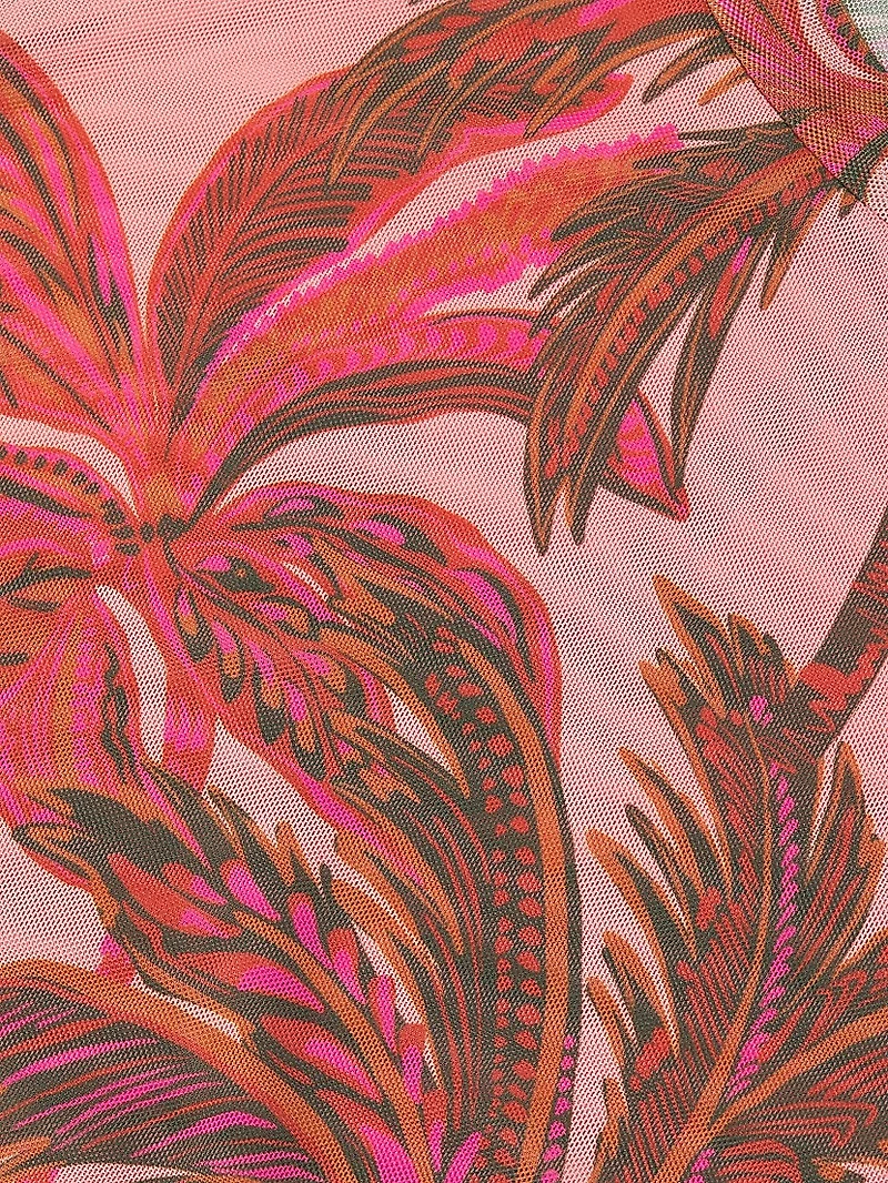 Callie Mesh Tropical Print T-Shirt