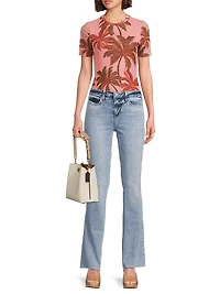 Callie Mesh Tropical Print T-Shirt