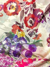 Evalon Floral Mesh Short-Sleeve Top