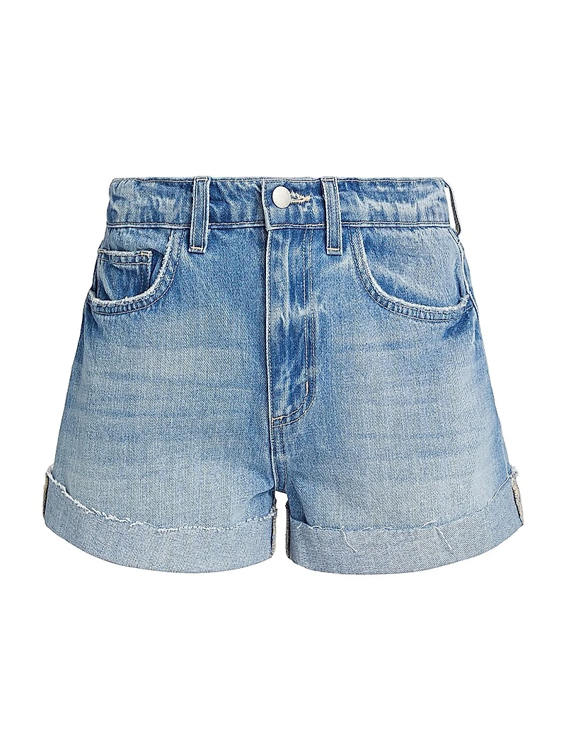 Jazzy High-Rise Cuffed Denim Shorts