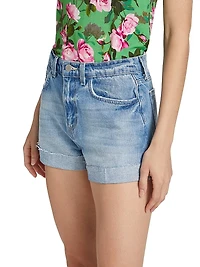Jazzy High-Rise Cuffed Denim Shorts
