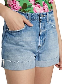 Jazzy High-Rise Cuffed Denim Shorts