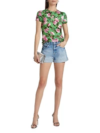 Jazzy High-Rise Cuffed Denim Shorts