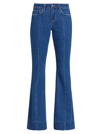 Lenora Low-Rise Seamed Flare Jeans