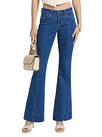 Lenora Low-Rise Seamed Flare Jeans