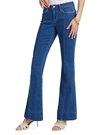Lenora Low-Rise Seamed Flare Jeans