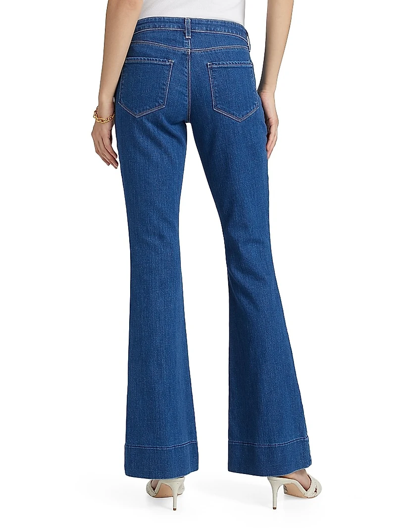Lenora Low-Rise Seamed Flare Jeans