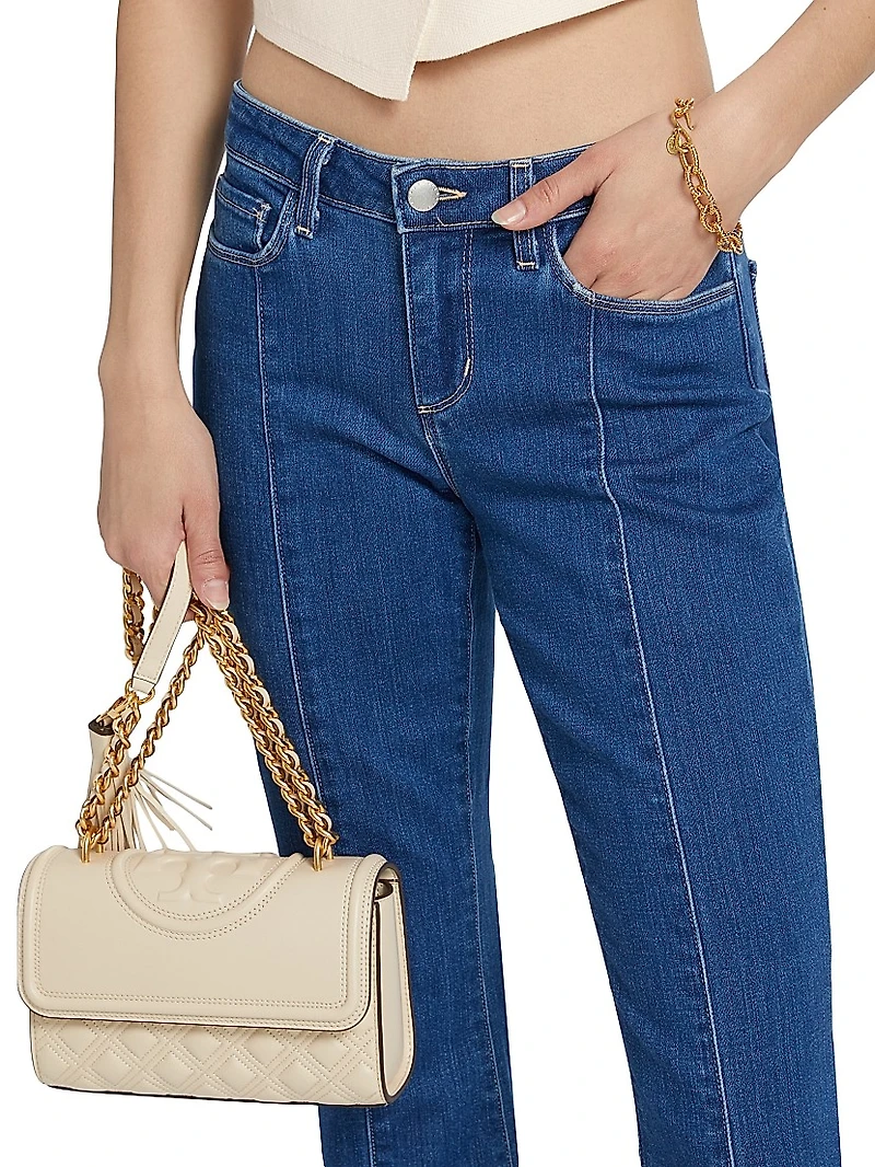Lenora Low-Rise Seamed Flare Jeans