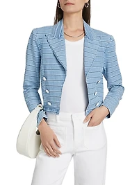 Dolly Striped Cropped Blazer