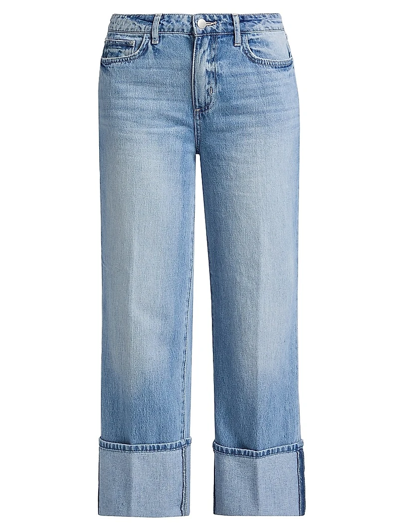 Leighton Ultra-High-Rise Cuffed Stovepipe Jeans