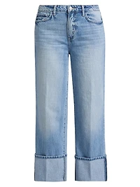 Leighton Ultra-High-Rise Cuffed Stovepipe Jeans