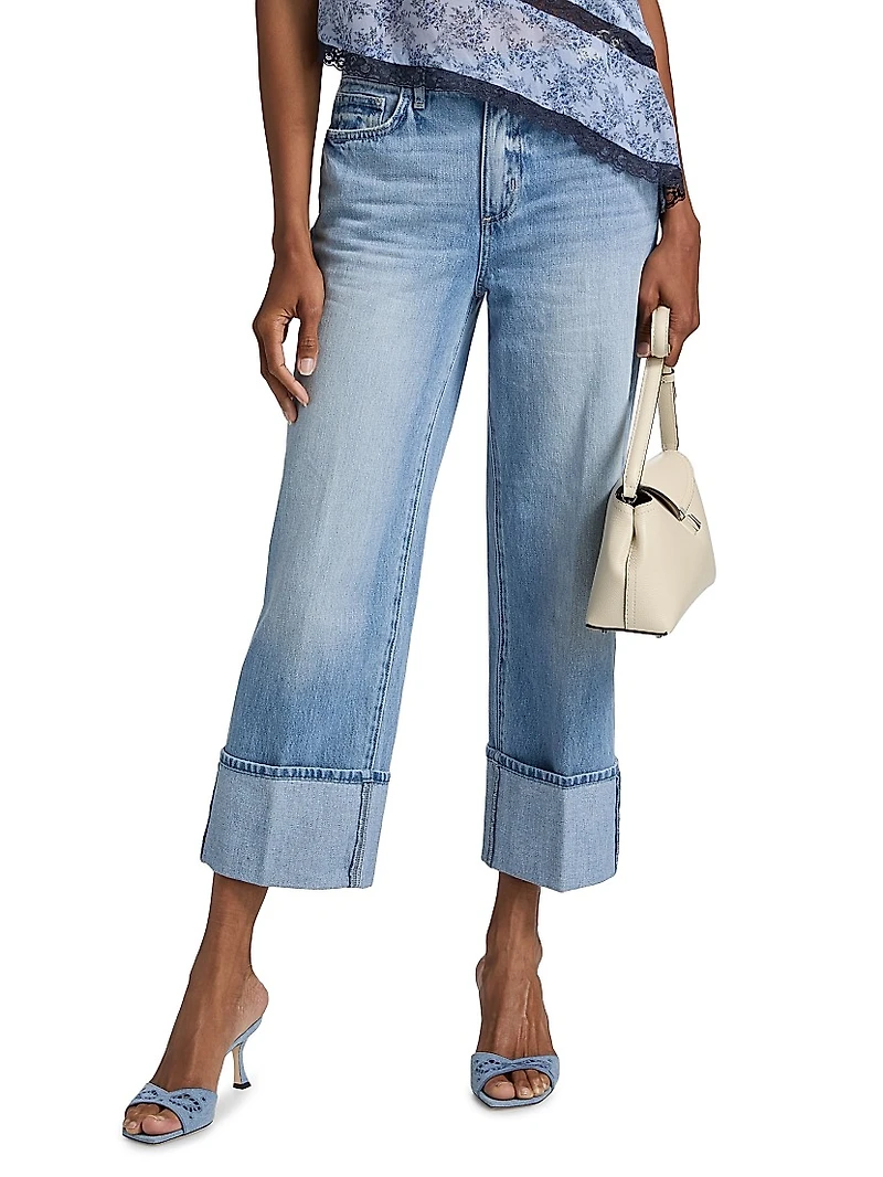 Leighton Ultra-High-Rise Cuffed Stovepipe Jeans