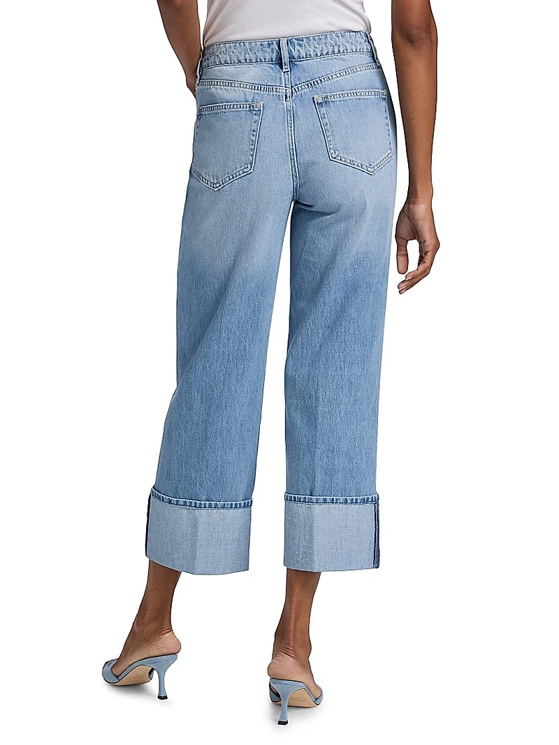 Leighton Ultra-High-Rise Cuffed Stovepipe Jeans
