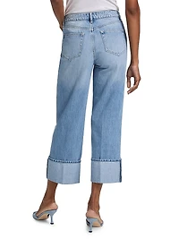 Leighton Ultra-High-Rise Cuffed Stovepipe Jeans