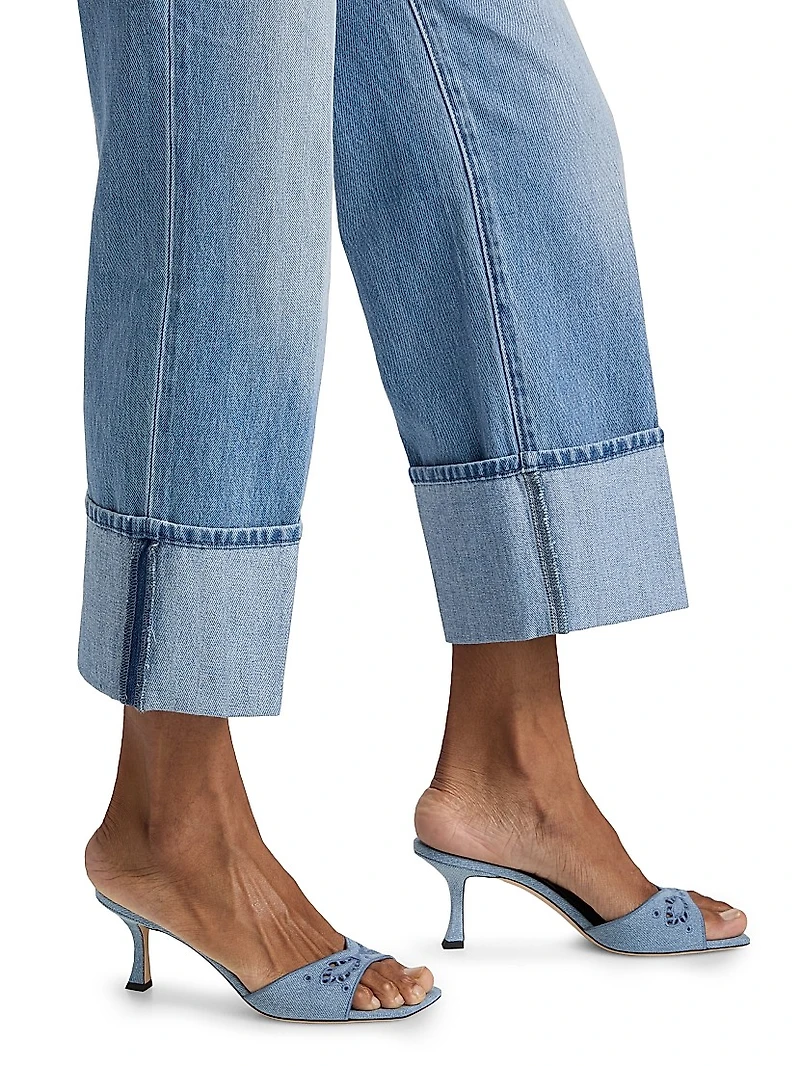Leighton Ultra-High-Rise Cuffed Stovepipe Jeans