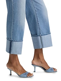 Leighton Ultra-High-Rise Cuffed Stovepipe Jeans