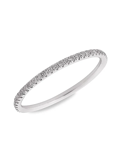 Classic Thread 18K Gold & 0.28 TCW Diamond Eternity Band