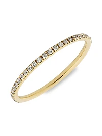 Classic Thread 18K Yellow Gold & 0.28 TCW Diamond Eternity Band