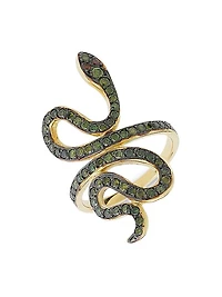 Snakes Slither 18K Yellow Gold & 1.07 TCW Diamond Ring