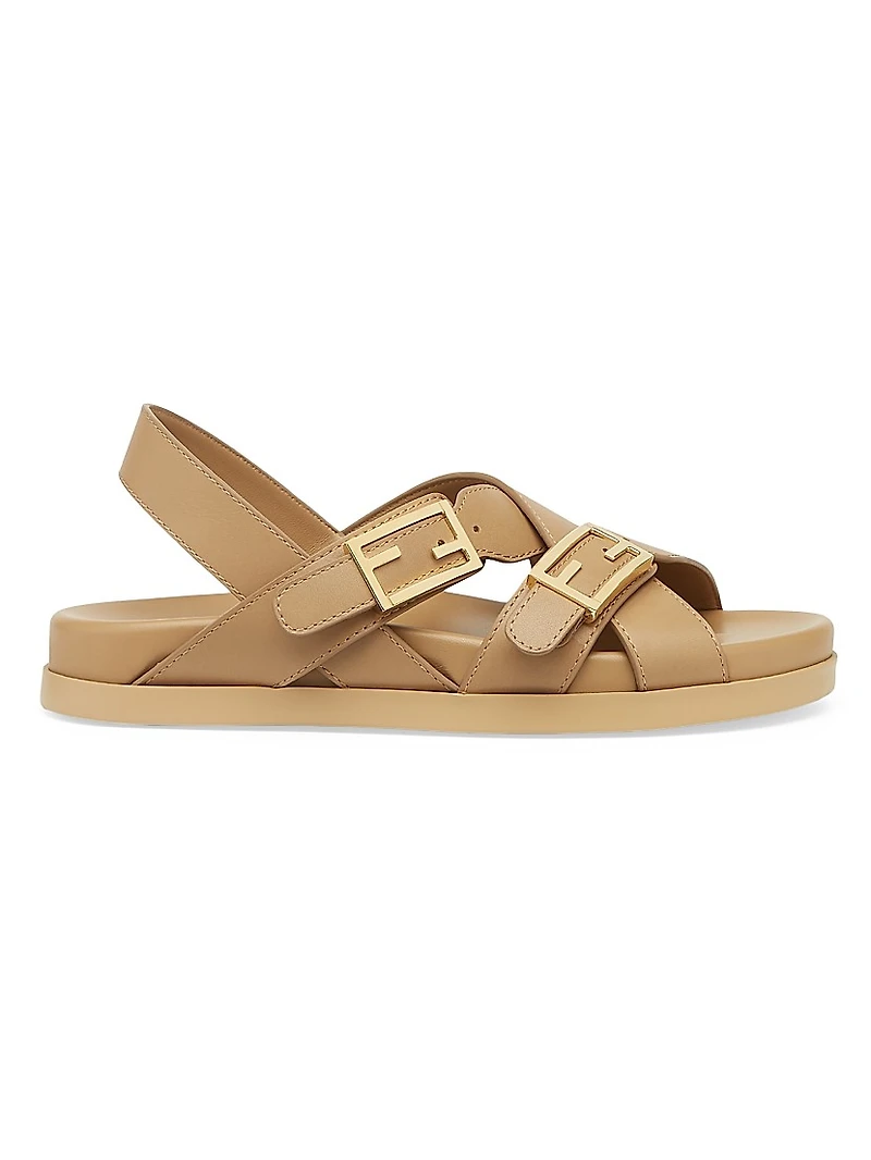 Feel Logo Leather Sandals