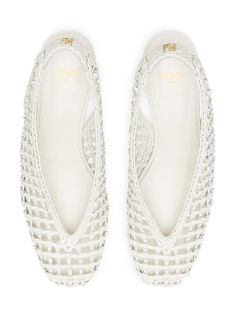 Woven Show Leather Slingback Pumps