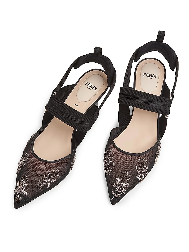 Floral Embroidered 55MM Pumps
