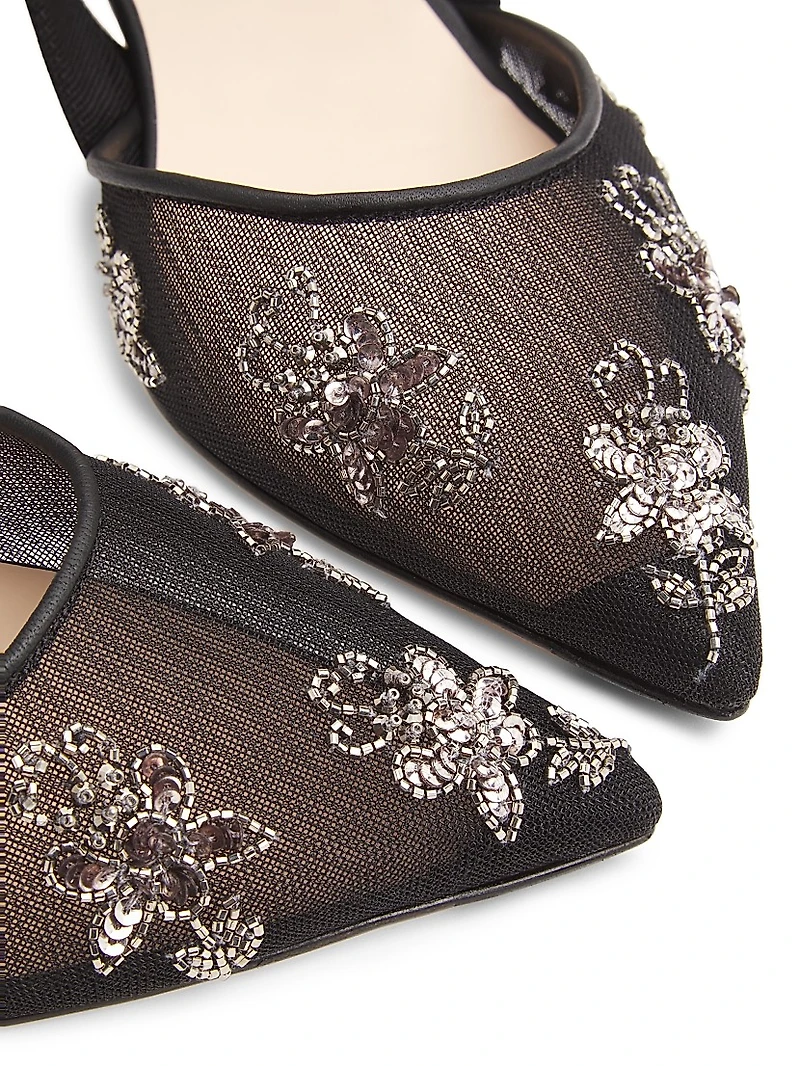 Floral Embroidered 55MM Pumps