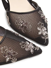 Floral Embroidered 55MM Pumps