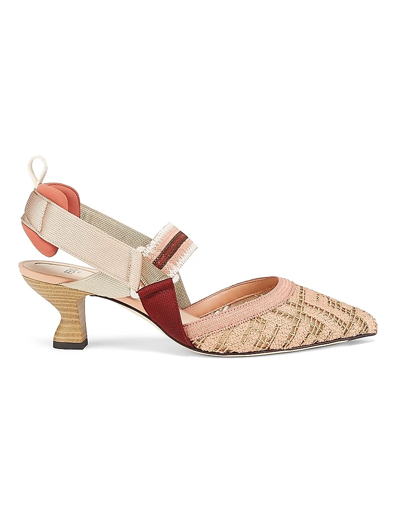 Woven Logo 55MM Slingback Pumps