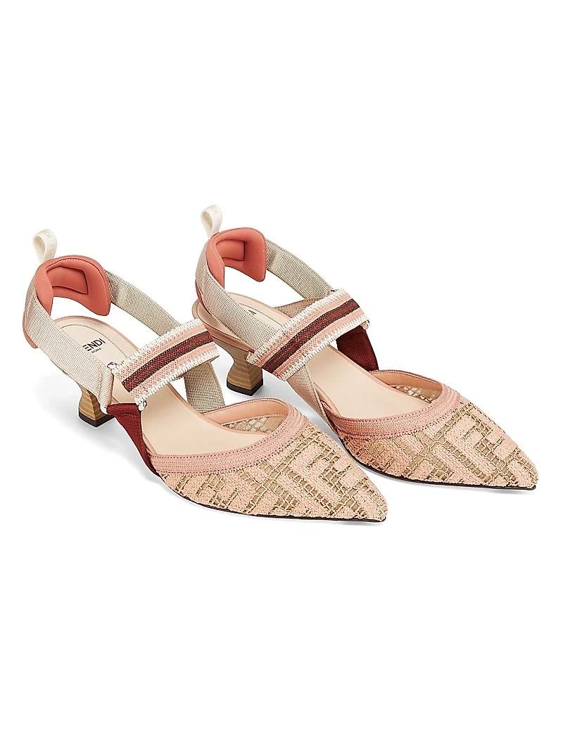 Woven Logo 55MM Slingback Pumps