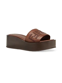 Sunshine 65MM FF Leather Platform Slide Sandals